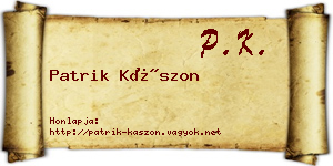 Patrik Kászon névjegykártya